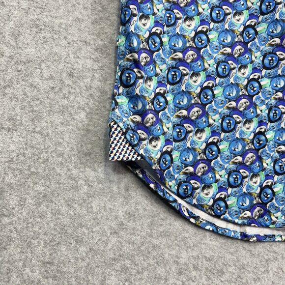 NWT Visconti Black Mens Medium M Button Down Shirt All Over Print Soda Can RARE - Picture 6 of 11